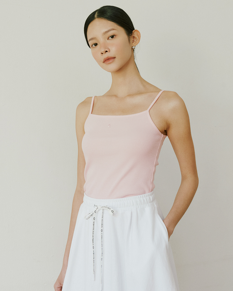 Basic cotton sleeveless top_Light pink