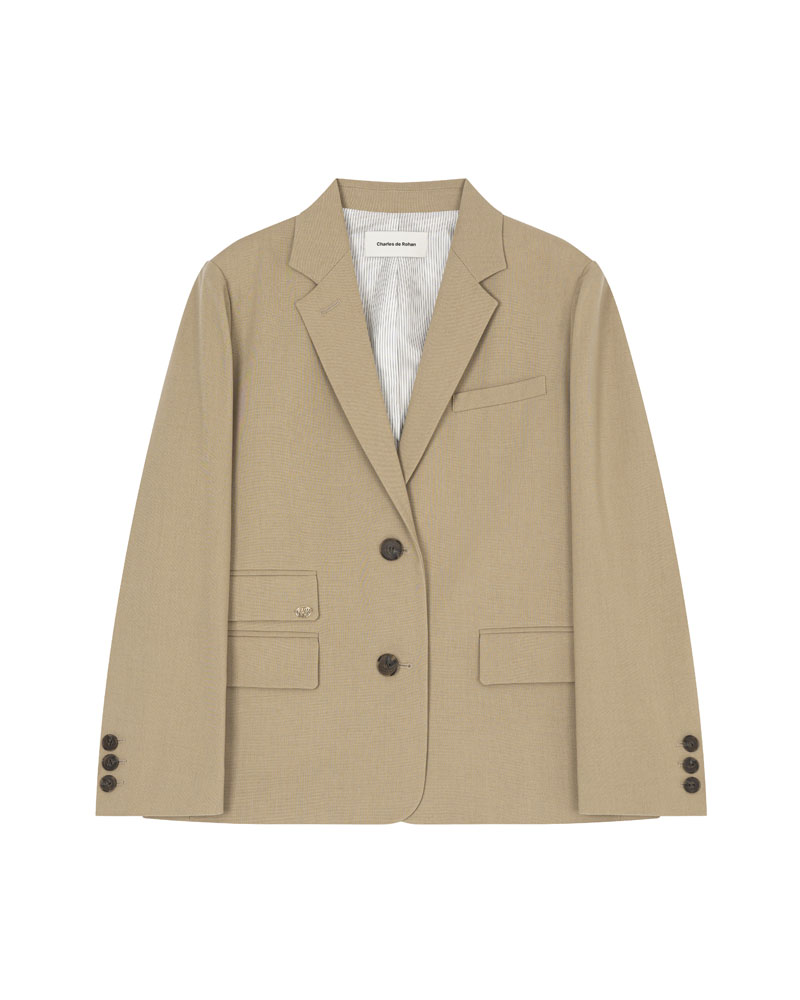 Basic two button jacket_Beige